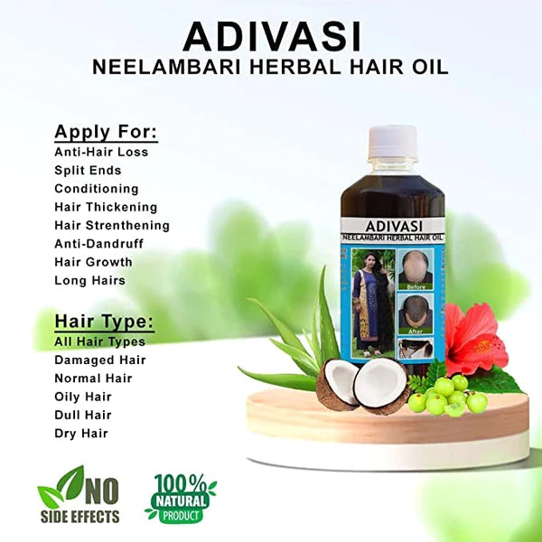 ADIVASI HERBAL HAIR OIL (BUY 1, GET 1 FREE)