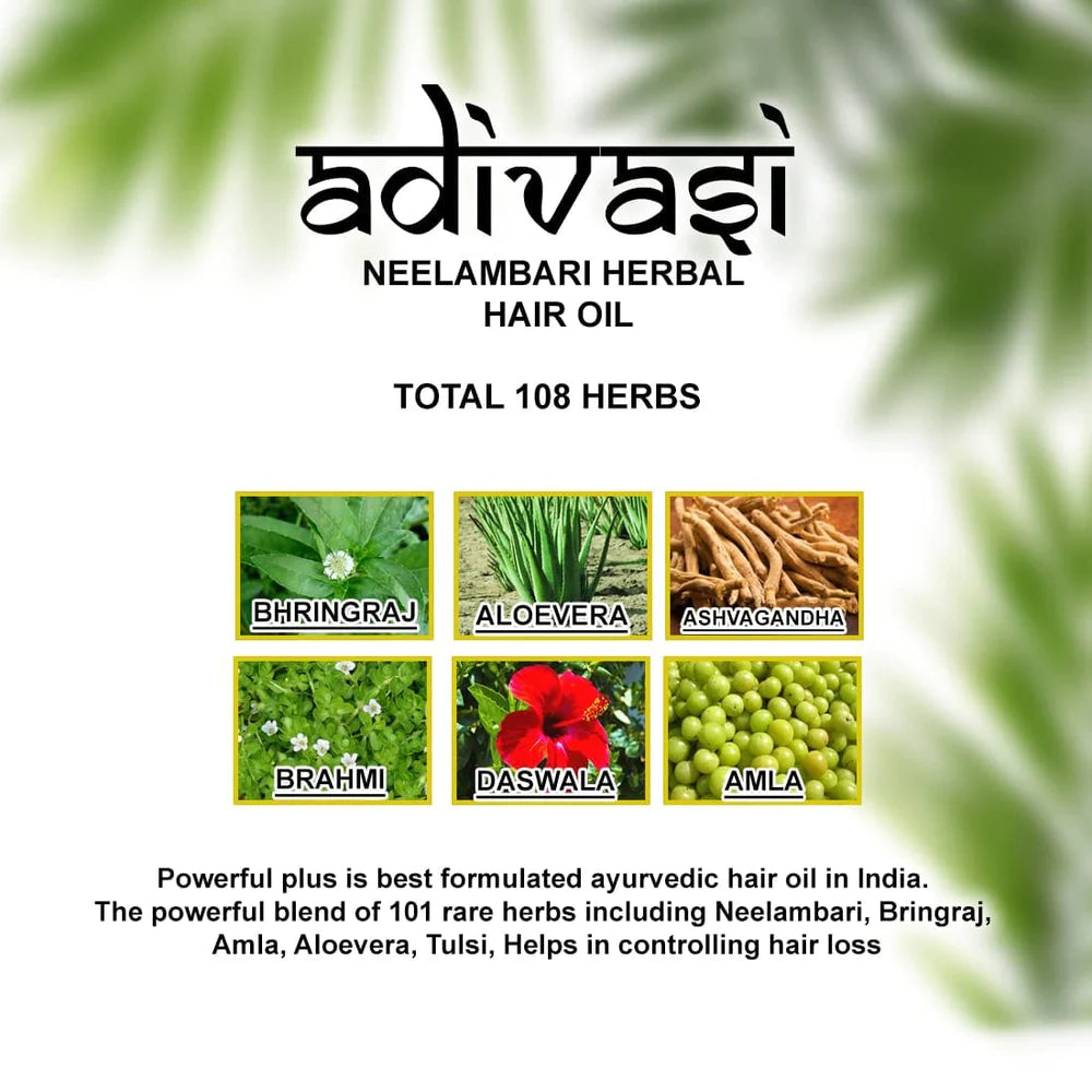 ADIVASI HERBAL HAIR OIL (BUY 1, GET 1 FREE)