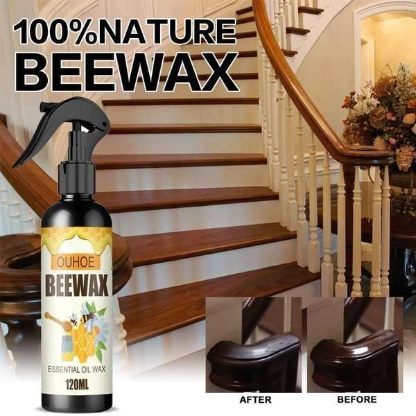 Natural Micro-Molecularized Beeswax Spray, Furniture Polish and Cleaner for Wood(Pack of 2)
